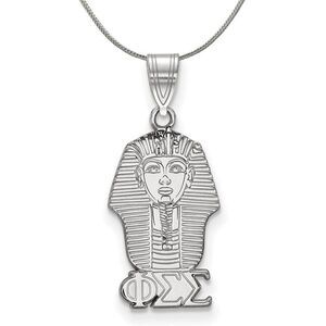 Sterling Silver Phi Sigma Sigma Small Pendant Necklace - 24 Inch